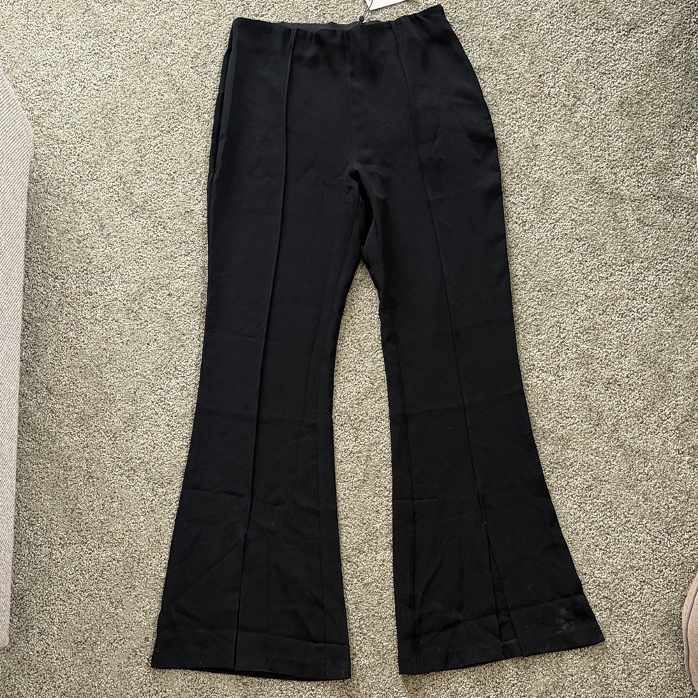 NWT Cinq á Sept Billie split hem black trouser pants